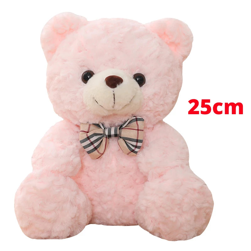 25/35CM Kawaii Teddy Bear Plush Pillow Toys Lovely Bow-Knot Bears Toys Stuffed Soft Animal Dolls Xmas Valentine Gift