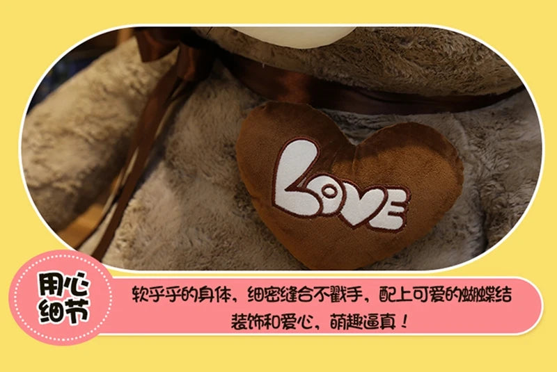 Nice New Hot High Quality 2 Colors Teddy Bear With Love Stuffed Animals Plush Toys Doll Pillow Kids Lovers Birthday Baby Gift