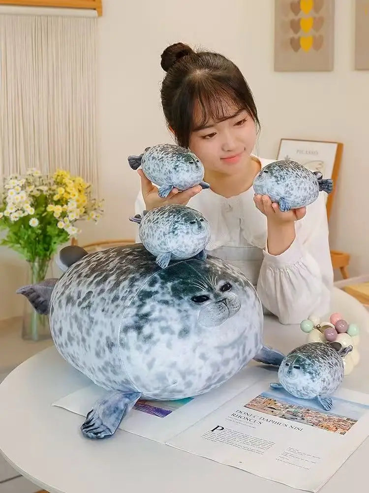 20/30/40/50 cm New Simulation Mother and Child Seal Doll Plush Toy Cartoon Anime Cute Pillow Children's Birthday Gift Doll