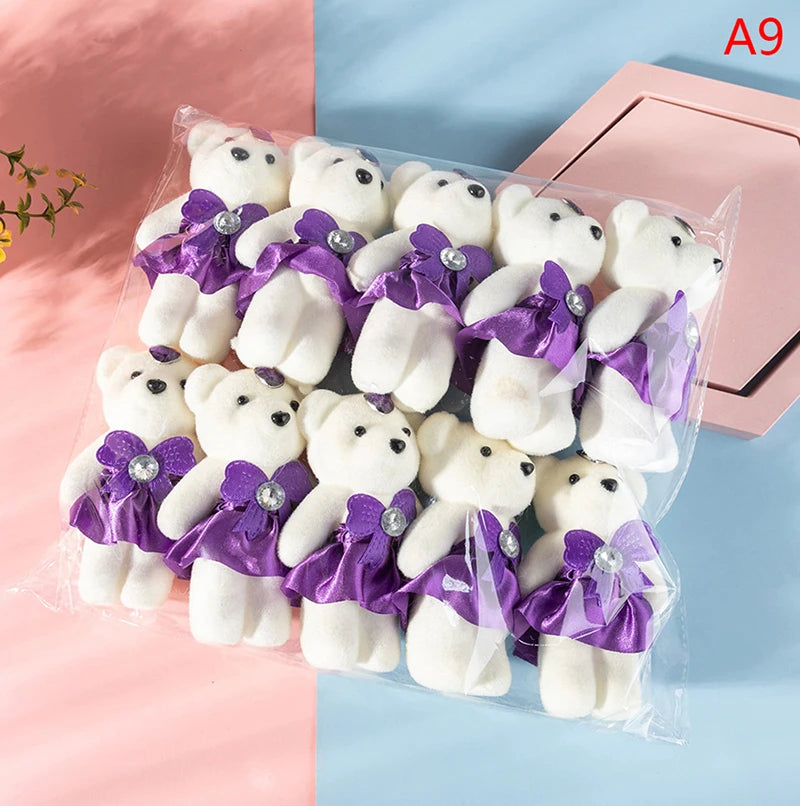 12/10Pcs/Lot Soft Stuffed Bear Plush Toys Mini Teddy Bear Dolls Toy Small Gifts Bag Pendant Teddy Doll