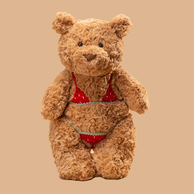 Ins Hot Sale Funny Cute Teddy Bear Soft Doll Bartholomew Bear Doll Brown Bikini Bear Plush Soothing Stuffed Toys Advent Gifts