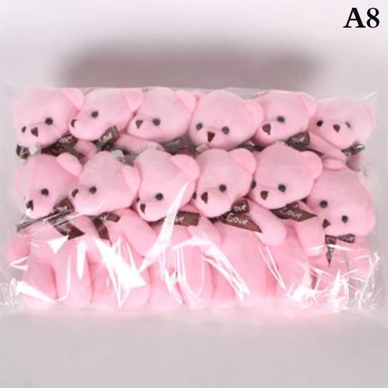 12/10Pcs/Lot Soft Stuffed Bear Plush Toys Mini Teddy Bear Dolls Toy Small Gifts Bag Pendant Teddy Doll