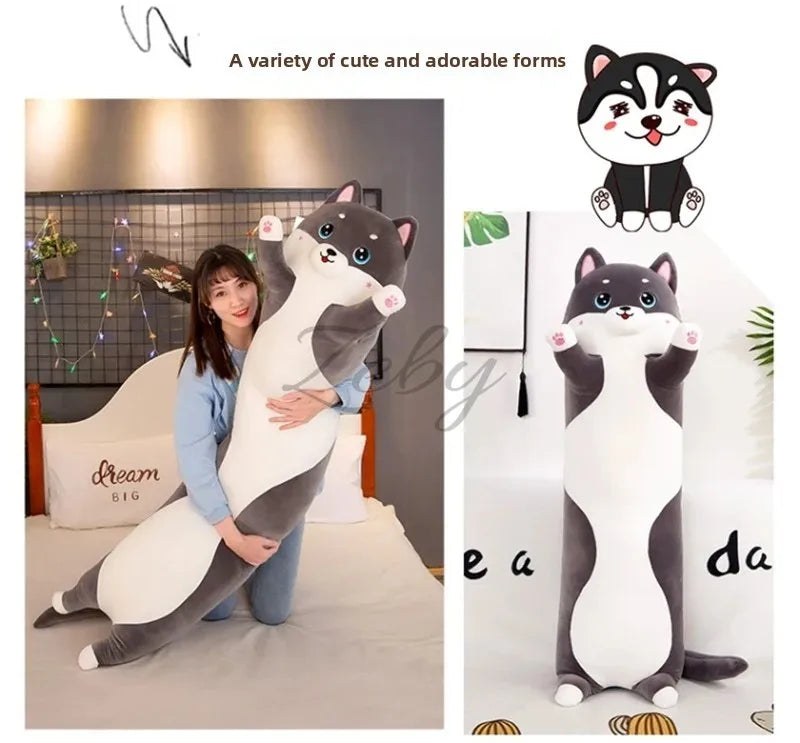 Lovely Husky Side Sleeping Body Pillow 50-150cm Bed Sofa Home Decorative Long Pillow Classmate Friend Birthday Present Cute Gift