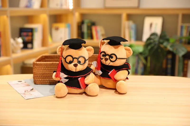 1pc 18/23cm Cute Dr. Bear Plush Toy Stuffed Soft Kawaii Teddy bear Animal Dolls Graduation Gifts for Kids Children Girls