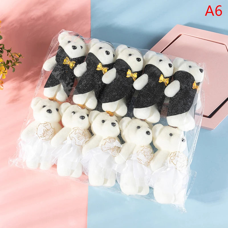 12/10Pcs/Lot Soft Stuffed Bear Plush Toys Mini Teddy Bear Dolls Toy Small Gifts Bag Pendant Teddy Doll