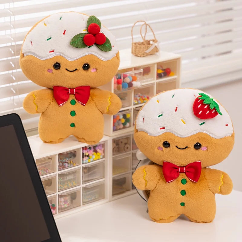 Kawaii Cartoon Christmas Series Plush Doll Pillow Snowman House Gingerbread Man Christmas Tree Plush Toy Home Holiday Decoration