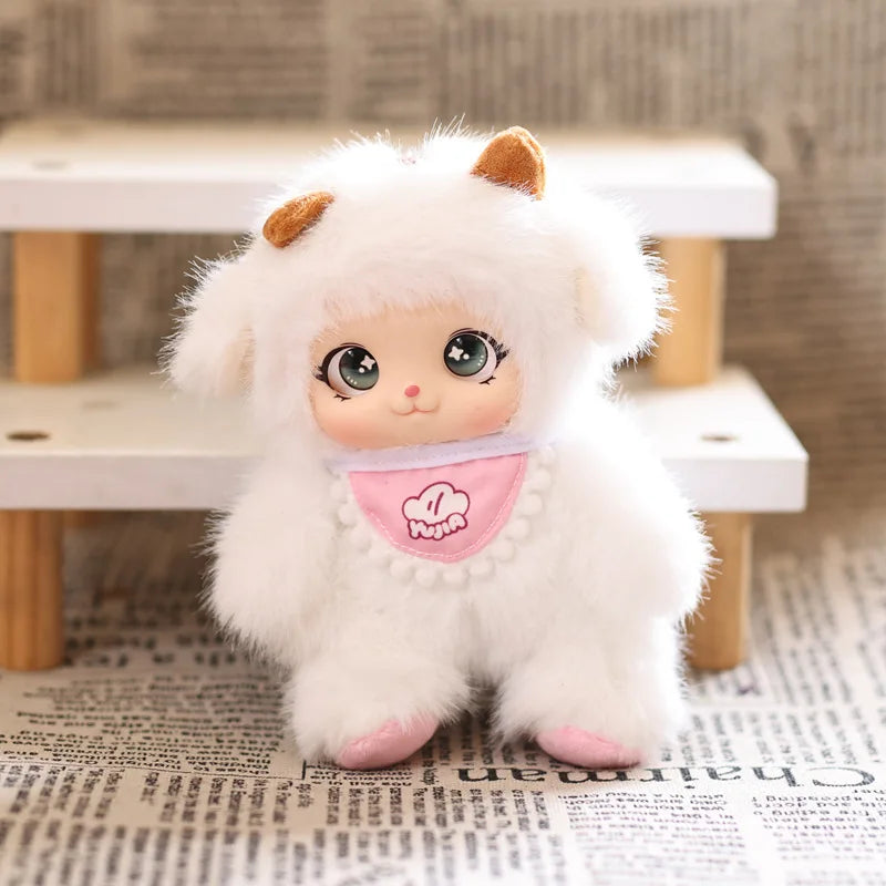 Kawaii Cute Animals Vinyl Face Plush Toys Animal Toys Pendant Rabbit Bear Sheep Gift for Animal Enthusiasts Kids Hang Bag