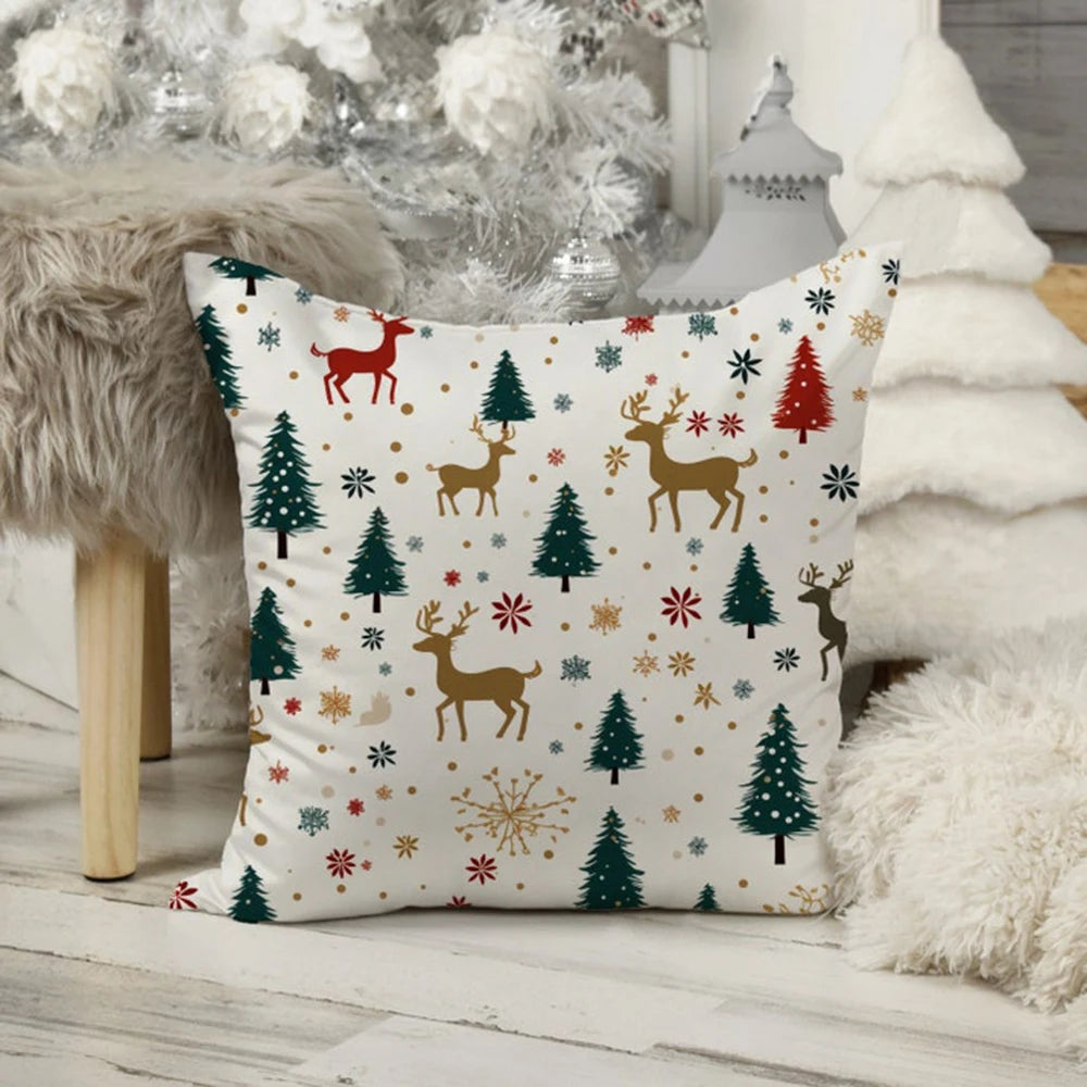 Snow Forest Pillow Customizable Decorative Pillow Winter Home Decoration Christmas Gift Selection Bedroom Sofa Soft Linen Pillow