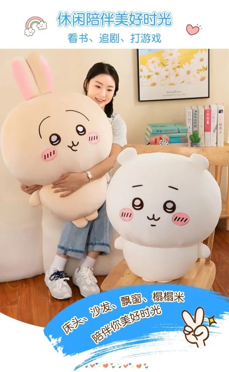 Large Size 60cm Usachi Chiikawa Doll Kawaii Plush Toy Peripheral Self-deprecating Bear hachiware Pillow Cushion Gift